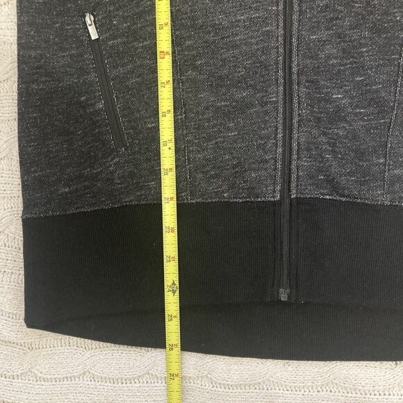 2(X)IST Marled Black French Terry Hoodie Zip Up Running Cotton Blend Jacket M - Picture 5 of 7